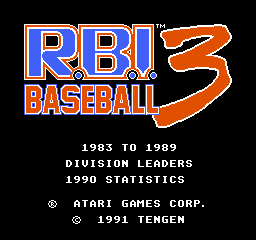 R.B.I. Baseball 3 (USA) (Unl) Title Screen